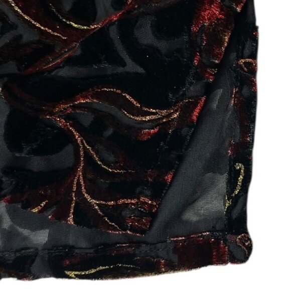 White Stag Velvet Burnout Blouse Size Large Whimsigoth Fairy Grunge Witchy Artsy - Picture 10 of 13